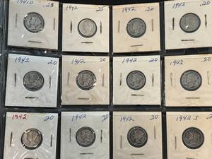 lot 86 image: SHEET OF 20 US MERCURY DIMES