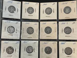 lot 88 image: SHEET OF 20 US MERCURY DIMES