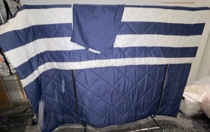 Queen Quilted Reversible Blue and White Comforter