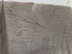 Queen Grey Ruched Comforter with pillowcases