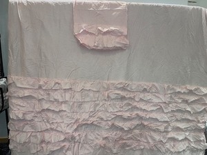 Queen Pink Ruffled Comforter with one Pillowcase