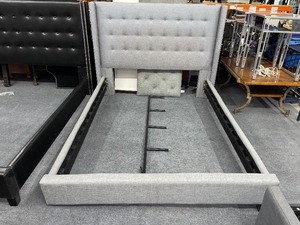 Queen Grey Headboard, Footboard and Side Rails
