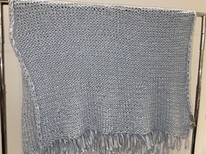 Fieldgear Blue Crocheted Afghan
