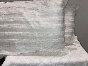 Set of 2 Standard-Size Pillows with Chenille Pillowcases