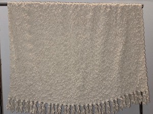 Nubbly Fringed Beige Throw
