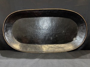 Oval Hammered Metal Tray