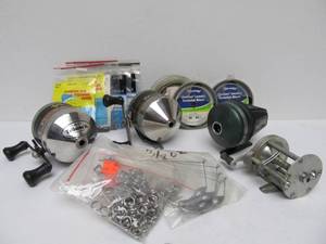 lot 22 image: Lot of Fishing Reels & Unused Supplies