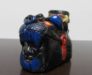 lot 49 image: Vintage Aztec Jaguar Head Death Whistle