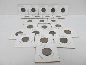 lot 53 image: Lot of 23 Indian Head Pennies - Complete Run 1886-1908