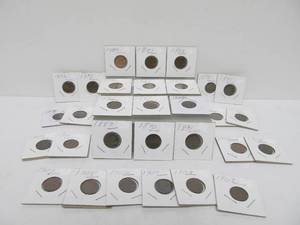 lot 54 image: Lot of 30 Indian Head Pennies - Complete Run 1880-1909