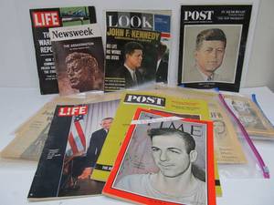 lot 57 image: Group of Vintage JFK Assassination Magazines & Newspapers