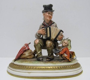 lot 66 image: Vintage B. Merli Accordion Player wMonkey