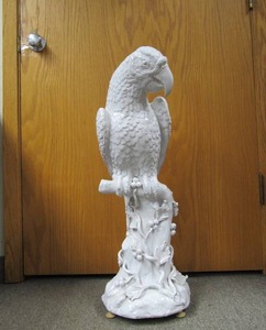 lot 68 image: Fantastic HUGE Vintage Italian Majolica Parrot Sculpture