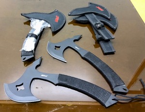 lot 97 image: 3 Like-New or New MTECH Hand Axes