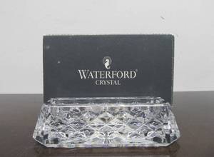 lot 172 image: Signed WATERFORD Crystal Business Card Holder wBox