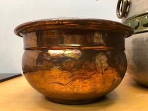 lot 137 image: Lot of 3 Hammered Copper Planters