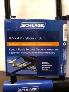 lot 187 image: 2 Brand New SCHLAGE Heavy Duty Steel D-Locks