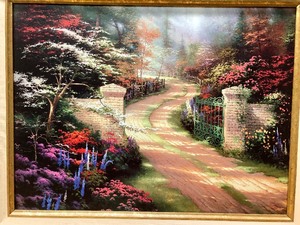lot 267 image: Quality Framed THOMAS KINKADE Print on Canvas wCOA - Spring Gate