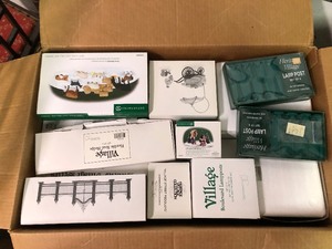 lot 280 image: Massive Estate Lot of Heritage Village Christmas Buildings Houses People & Accessories