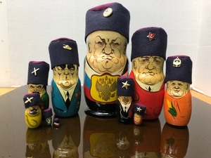 lot 287 image: Group of RussianSoviet Leader Matryoshka Dolls