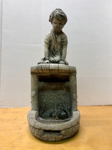 lot 295 image: Outdoor Garden Fountain wChild & Ducks