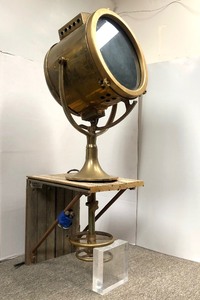 lot 2 image: Fantastic Original WW2 Era Brass US Navy LST Ships Searchlight by Carlisle & Finch