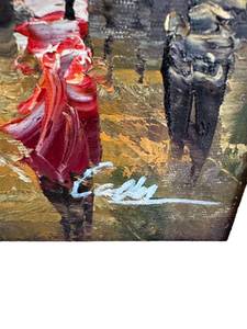 lot 265 image: Beautifully Framed Signed Oil on Canvas Street Scene Painting