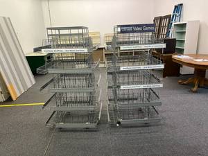 Pair of 4 Sides Rolling Shelving Units