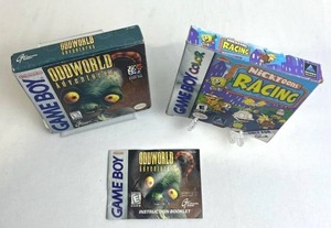 Vintage Game Boy Box Only Lot - Odd World Adventures  Nick Toons Racing