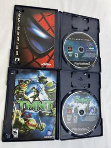 PS2 TMNT & Spiderman Video Game Lot (Working Condition)