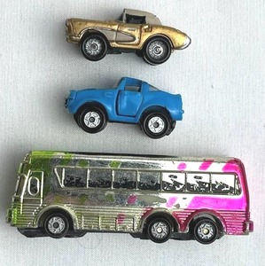Vintage Micro Machines - Touring Bus  Chevy 1980s Camaro  Chevy Corvette