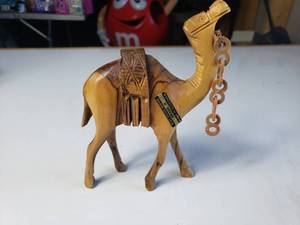 lot 14 image: Carved Olive Wood Camel
