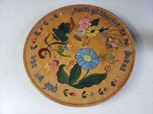 lot 19 image: Decorative Painted Wooden Platter
