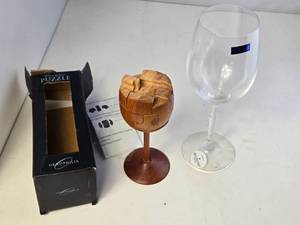 lot 75 image: Waterford Crystal Wine Glass and Partial Wine Glass Puzzle