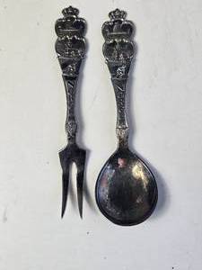 lot 78 image: Norge Sterling Silver Spoon and Fork