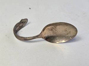 lot 83 image: Sterling Silver Curved Spoon