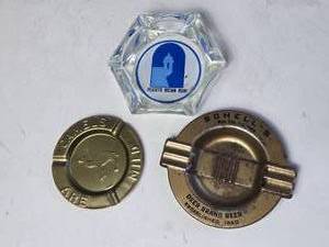 lot 97 image: Lot of 3 Vintage Ash Trays, Schells, Puerto Rican Rum, Camel