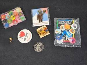 lot 147 image: American Girl Pins, Nine West Magnets and Other