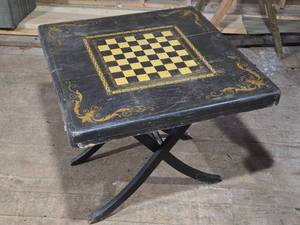 lot 339 image: Chess Board Table with Follding Legs