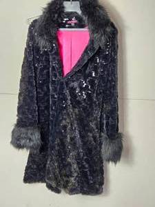 lot 402 image: Betsy Johnson Faux Black Fur Size L Womens Jacket