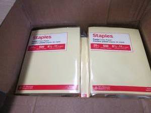 4 Reams Staples Canary Yellow Paper...