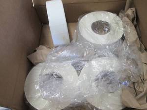 Case of 4- 5000ct Rolls 2x1 inch Wh...