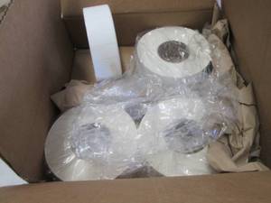Case of 4- 5000ct Rolls 2x1 inch Wh...