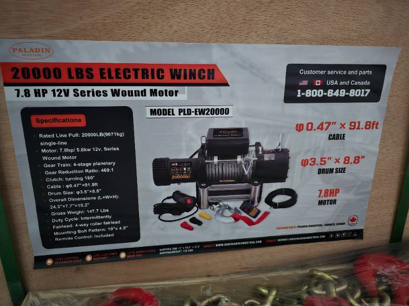 lot 23 image: Paladin Electric Winch 20,000 Lb.