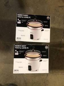 Lot of  32-Cup White Rice Cooker by AROMA Customer Returns See Pictures