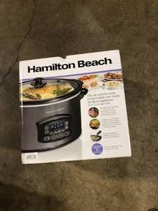 Hamilton Beach 6 qt. Gray Programmable Slow Cooker with Defrost and Temperature Probe     Customer Returns See Pictures
