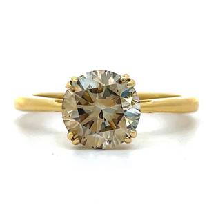 BRAND NEW 1.75ct Fancy Champagne Diamond Solitaire Classic Four-Prong Cathedral Ring in 14k Yellow Gold $5,270 Retail VIDEO