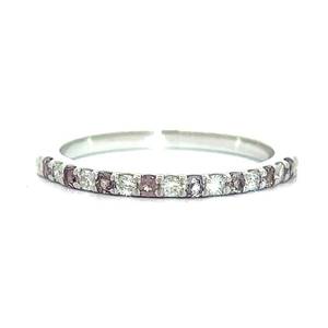 Alexandrite &amp Natural Diamond Slim Stacking Ring in White Gold $1,740 Retail