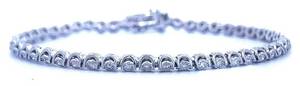 1.00 Carat Natural Diamond Curved Ribbon Link Tennis Bracelet $1,599 Retail
