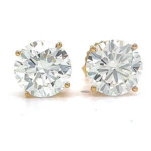 4 Carat VS ClarityF Color Diamond Classic Solitaire Stud Earrings in 14k Yellow Gold $11,390 Retail VIDEO